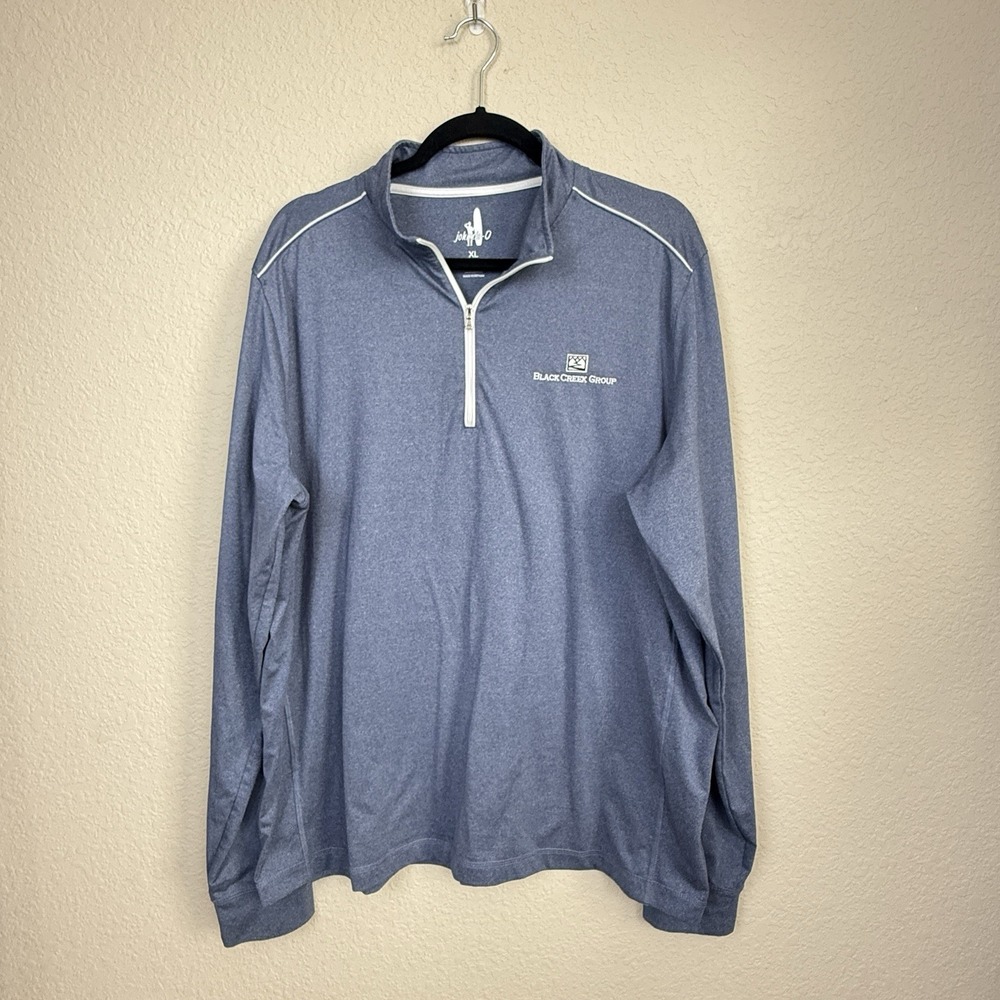 Johnnie-O Blue 1/4 Zip Mock Neck Prep-formance Pullover Long Sleeve Golf XL